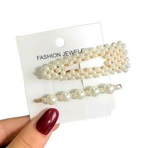 Women's Faux Pearl Hair Pin Hair Clip - Set of 2